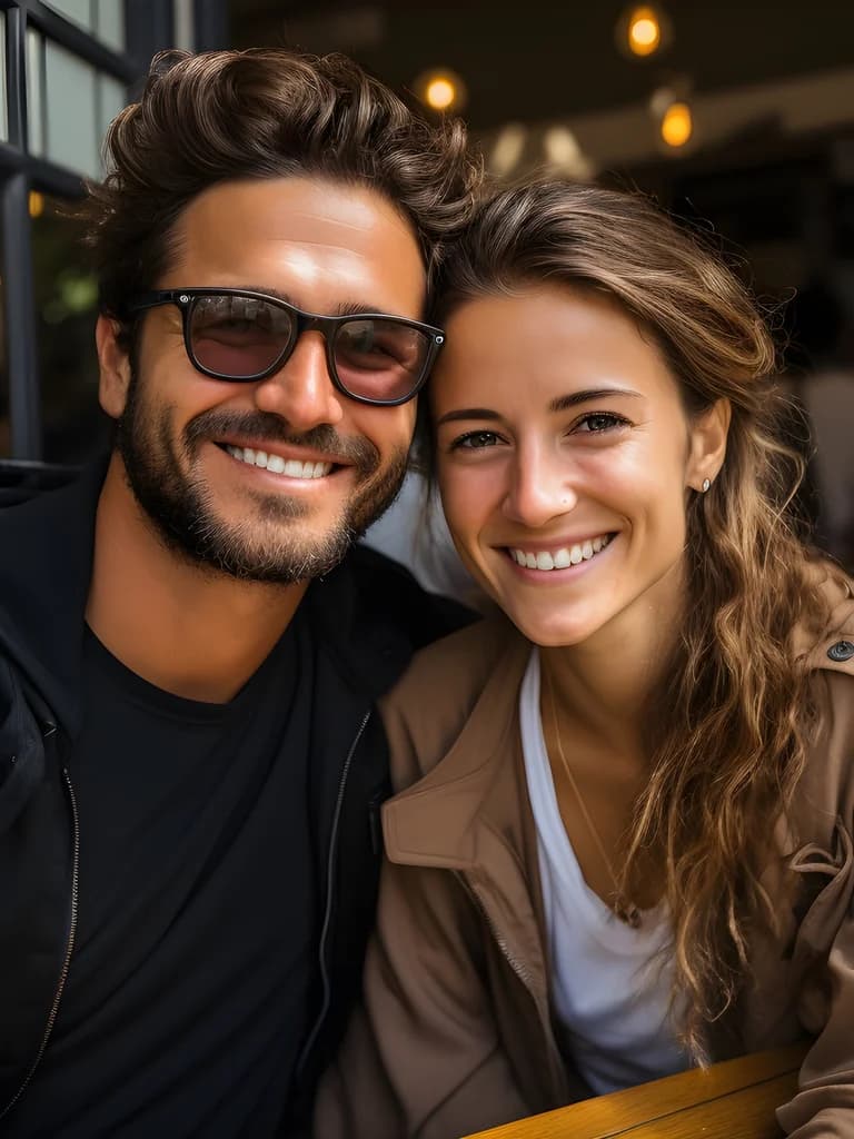 Happy couple sharing a bright smile